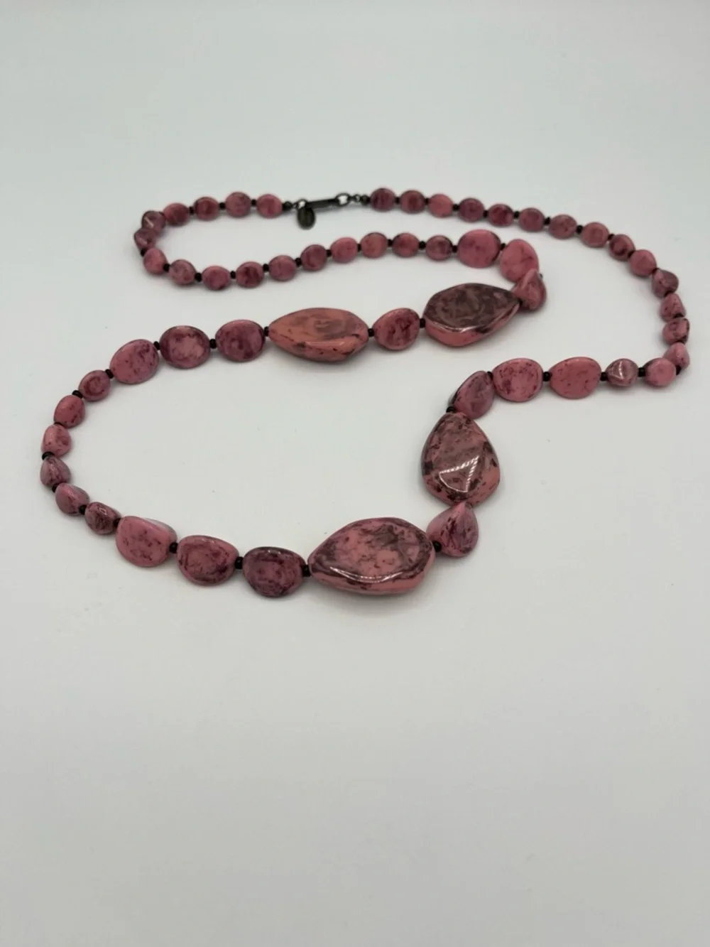 Rare Signed Miriam Haskell Mint Pink Art Glass Necklace Bracelet Set
